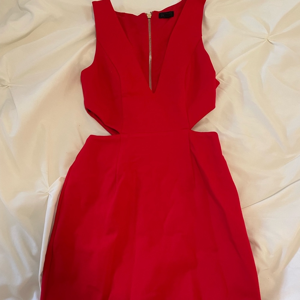 Revolve NBD red cut out dress